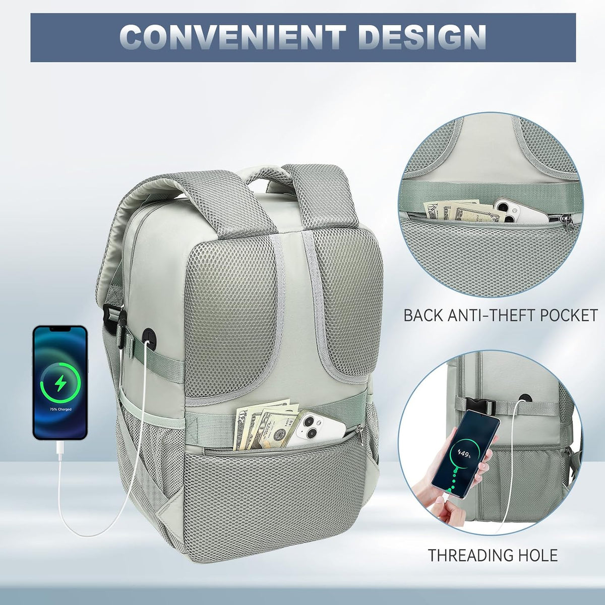Lossga Airplane Cabin Travel Backpack 40 x 20 x 25 for Ryanair Travel Backpacks Small Hand Luggage Bag Suitcase Cabin with Anti-theft Pocket